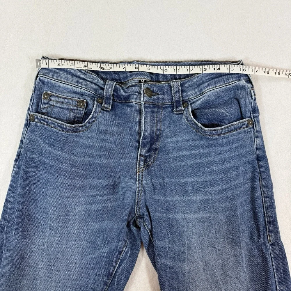 True Religion Ricky Relaxed Straight Jeans Mens 32x33 Blue Stretch USA *Flaw*